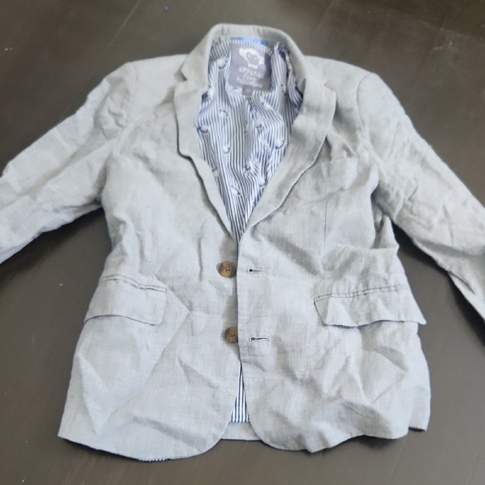 Appaman Gray Jacket with Blue Striped Lining